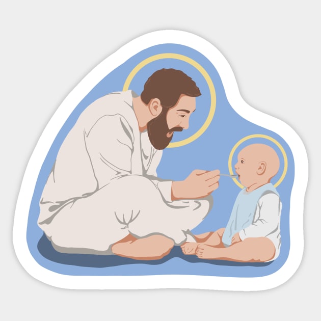 St. Joseph and Baby Jesus Sticker by mfrancescon13